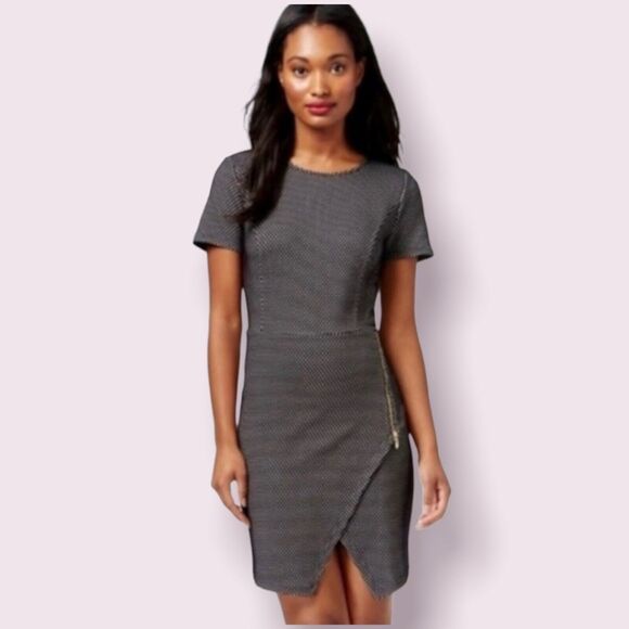Kensie Dresses & Skirts - NWT Kensie Black & White Checkered Knit Zipper Skirt Dress Women's Size M